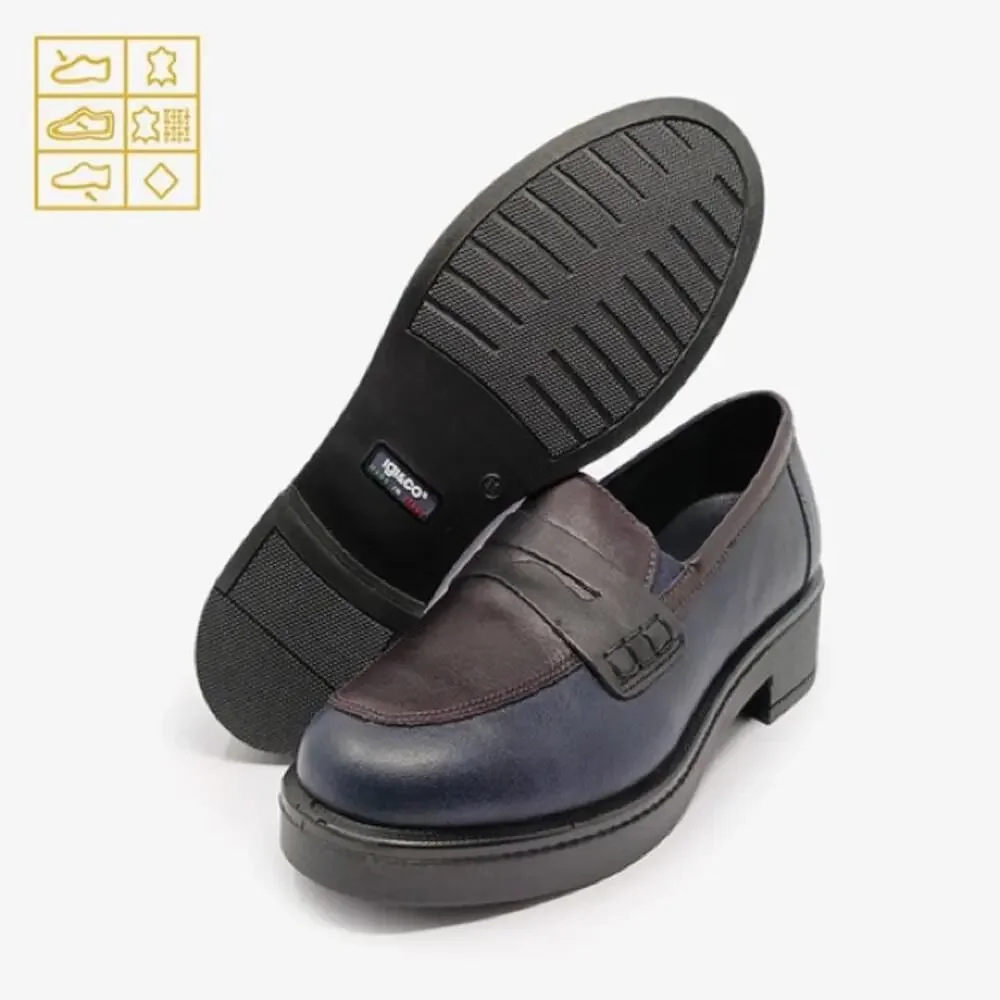 Igi & Co NWOB Italian leather loafers tri color dark academia classic preppy 37